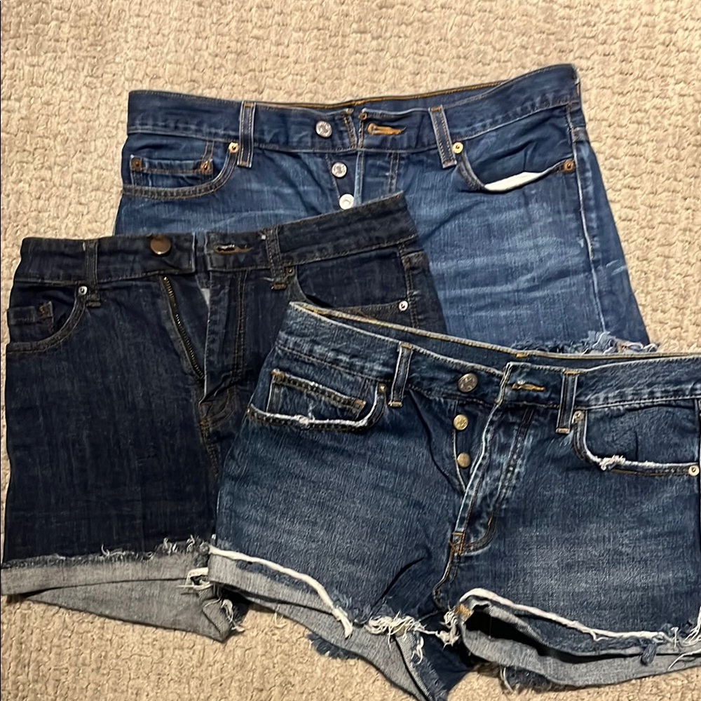 Stylish Denim Shorts Trio